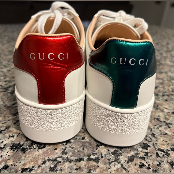 GUCCI ACE EMBROIDERED PLATFORM SNEAKER 35 EU (5 US) – RETAIL $890.00 - Picture 8 of 12
